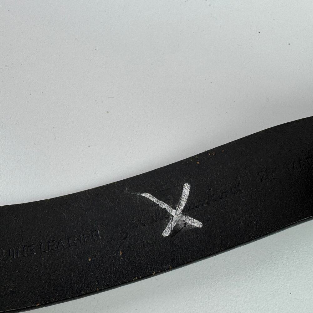 7 For All Mankind Belt Gray Black Striped Rigger Buckle Hardware Sz X-Small NWOT - Picture 4 of 6
